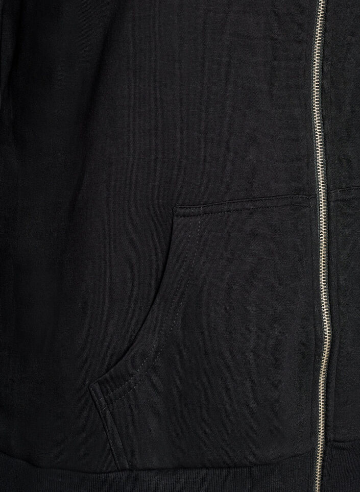Sweatvest met hoge kraag en rits, Zwart, Packshot image number 3