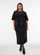 Midirok met pailletten en splitten, Zwart, Model image number 0