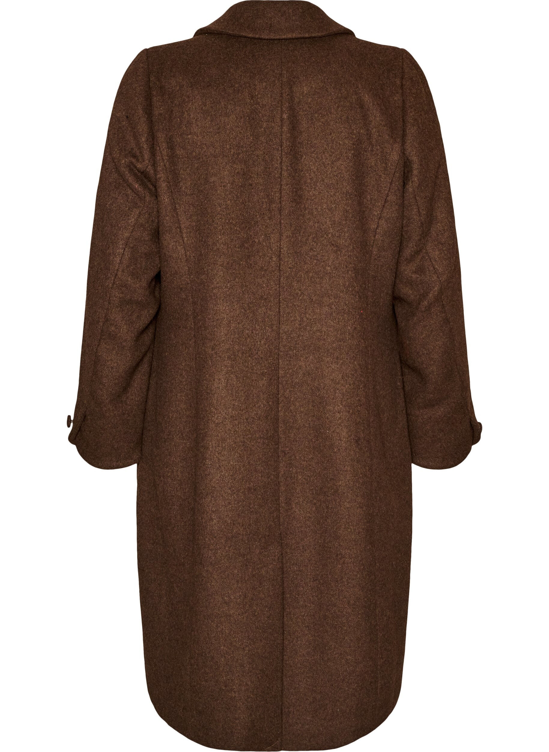 ZizziWolblendjas met revers en knopen, Bruin, Packshot image number 1