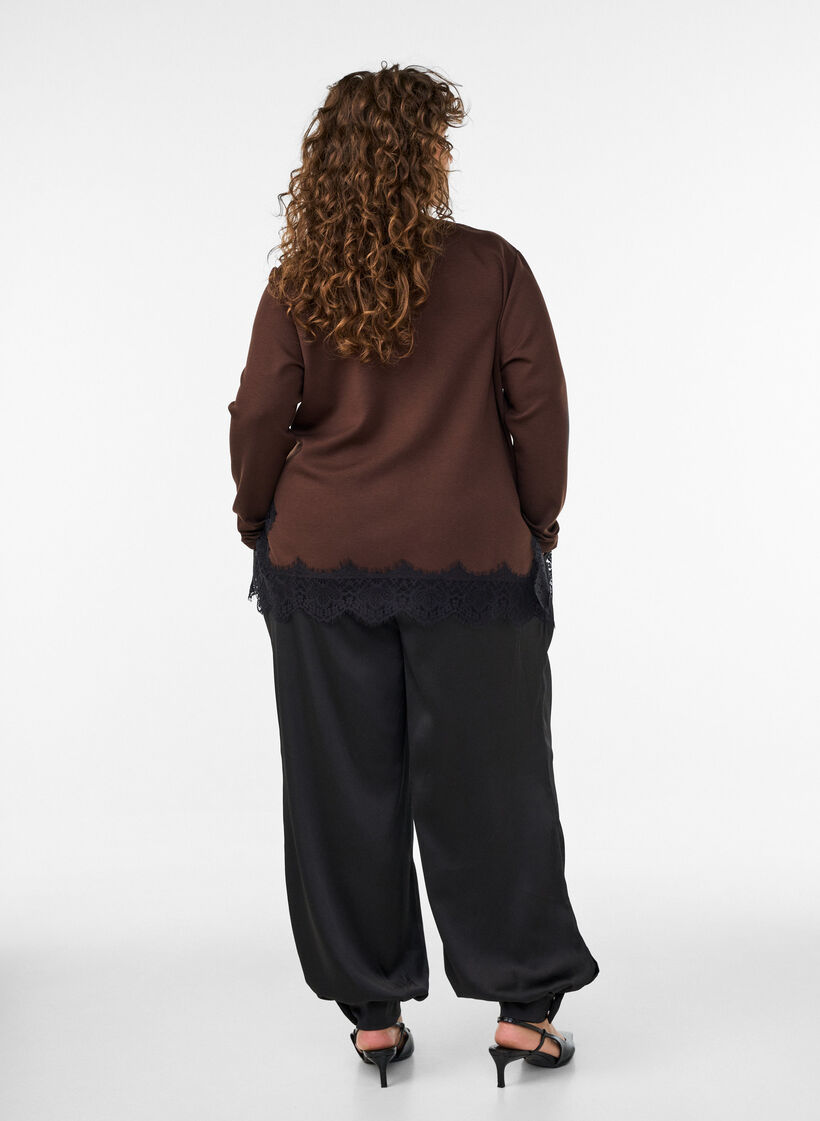 Satin-look ballonbroek, Zwart, Model image number 1