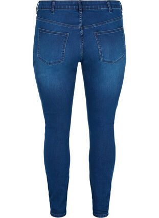 Super slim fit Amy jeans met elastiek in de taille, Dark blue denim, Packshot image number 1