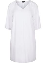 Viscose jurk met v-hals , Bright White