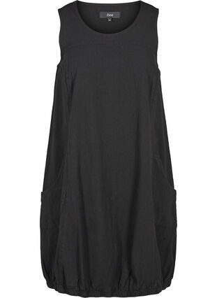Mouwloze katoenen jurk, Black, Packshot image number 0