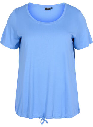 T-shirt met korte mouwen en verstelbare onderkant, Ultramarine, Packshot image number 0