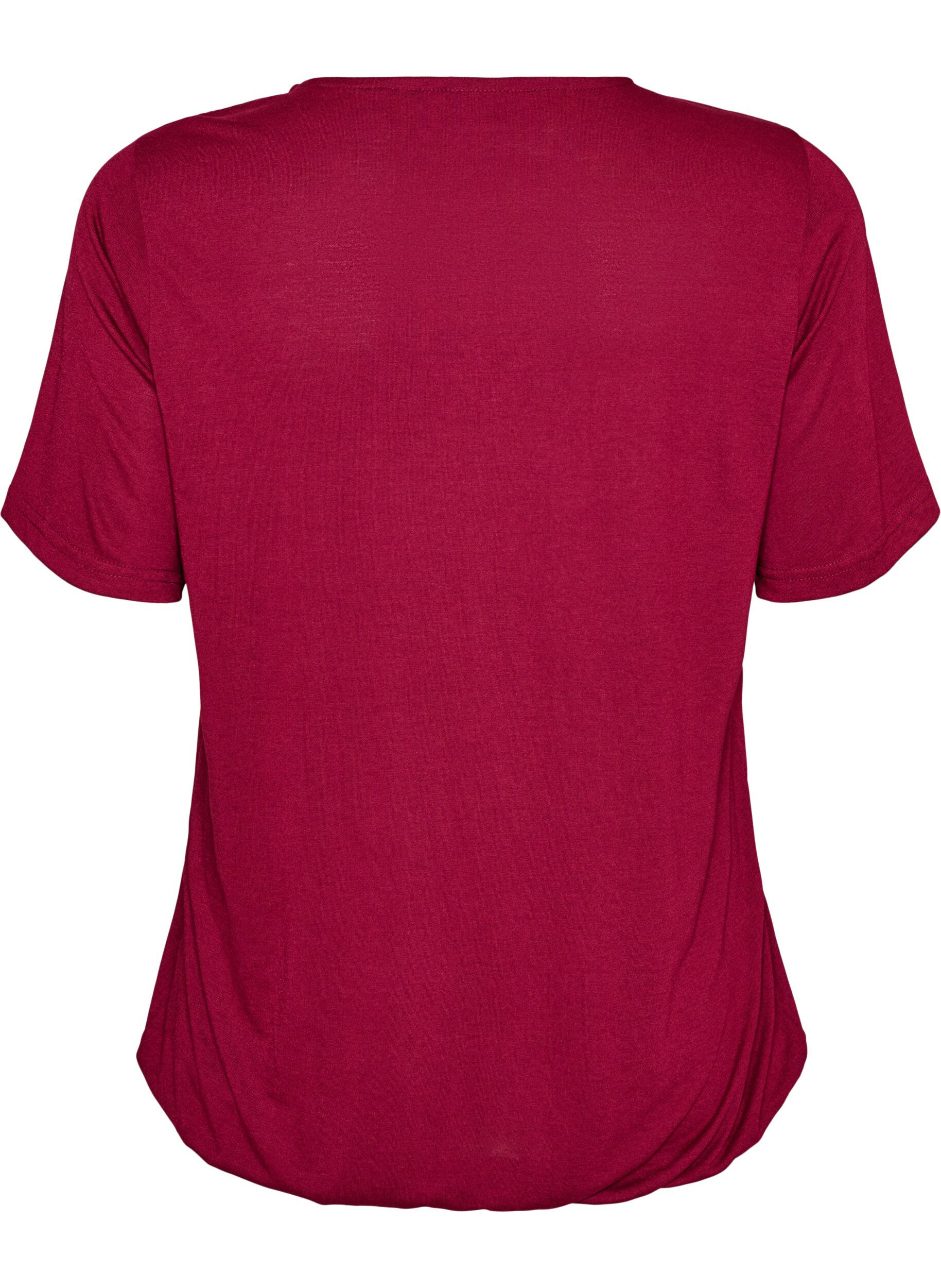ZizziBlouse met kanten inzetstuk en ballonmouwen, Rood, Packshot image number 1