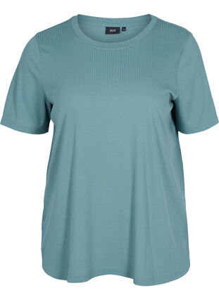 T-shirt met korte mouwen in ribstof, Goblin Blue, Packshot image number 0