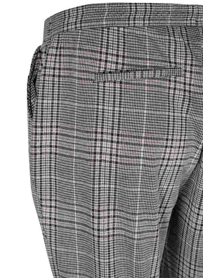 Cropped Maddison broek met geruit motief, Black Check, Packshot image number 3