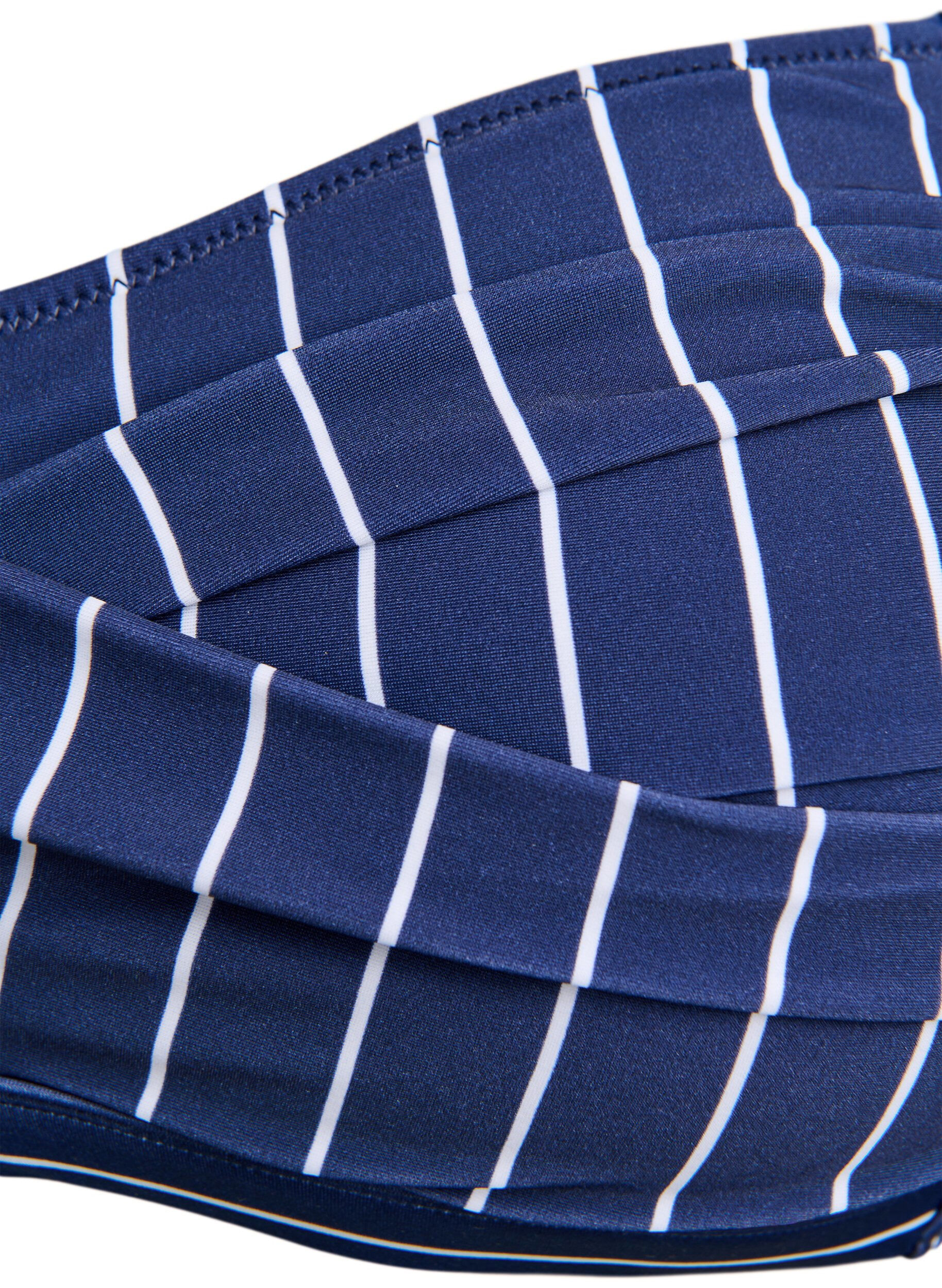 Zizzi Gewatteerde bikinitop met print, Blauw, Packshot image number 2