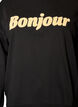 Sweatshirt met boucl&eacute;-tekstmotief, Zwart, Packshot image number 2