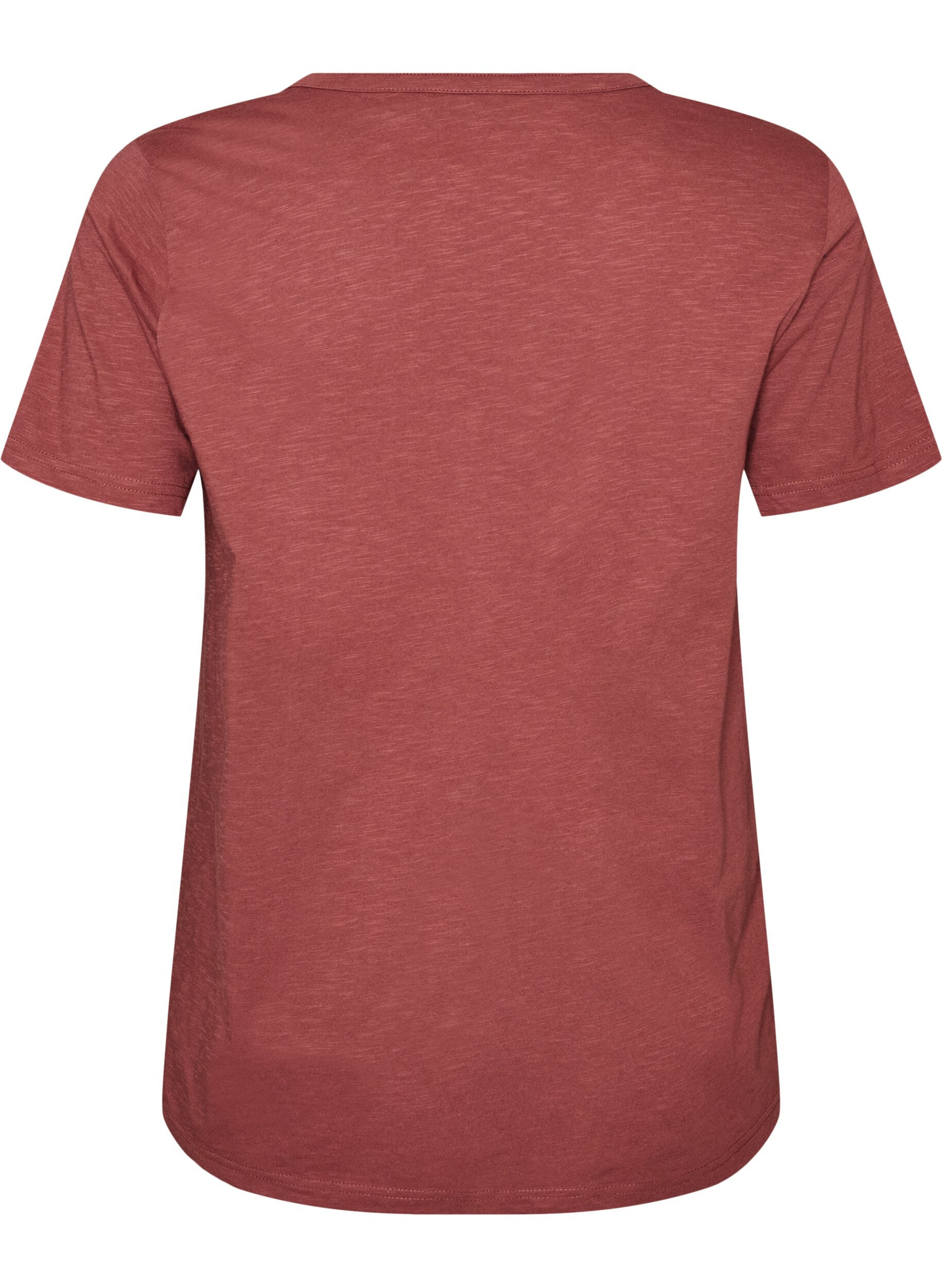 ZizziT-shirt met knoopdetail, Bruin, Packshot image number 1