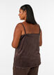 Velour top met kanten rand, Bruin, Model image number 2