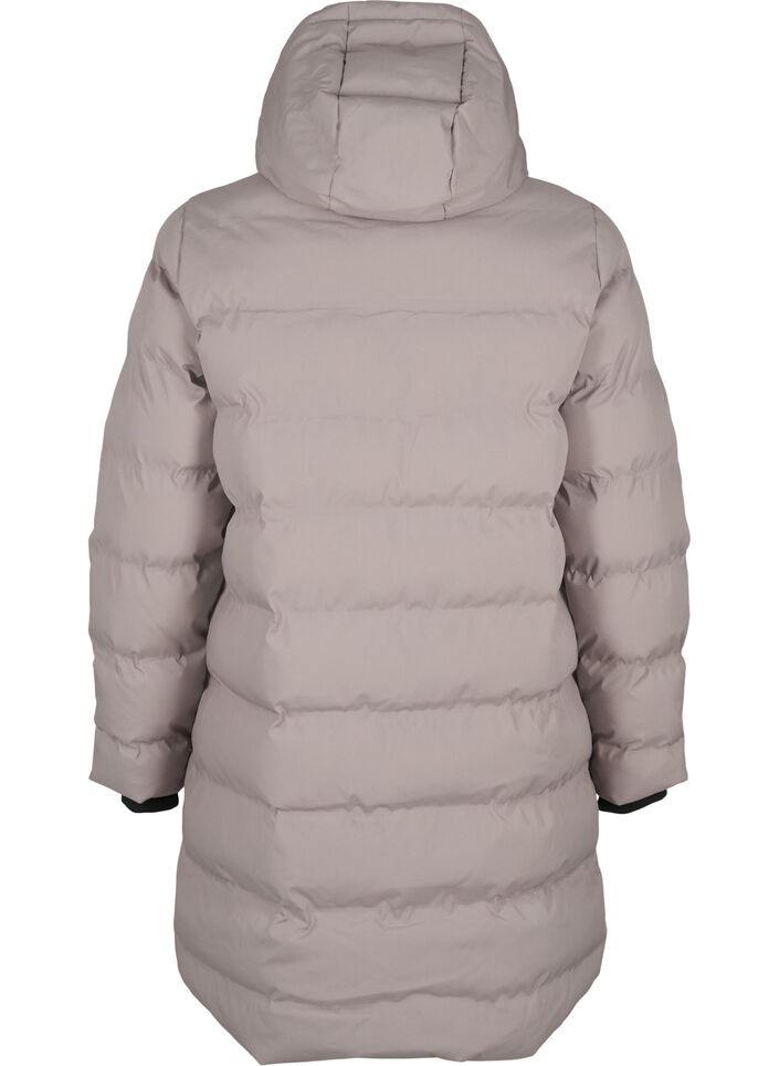 Pufferjas met capuchon en zakken, Beige, Packshot image number 1