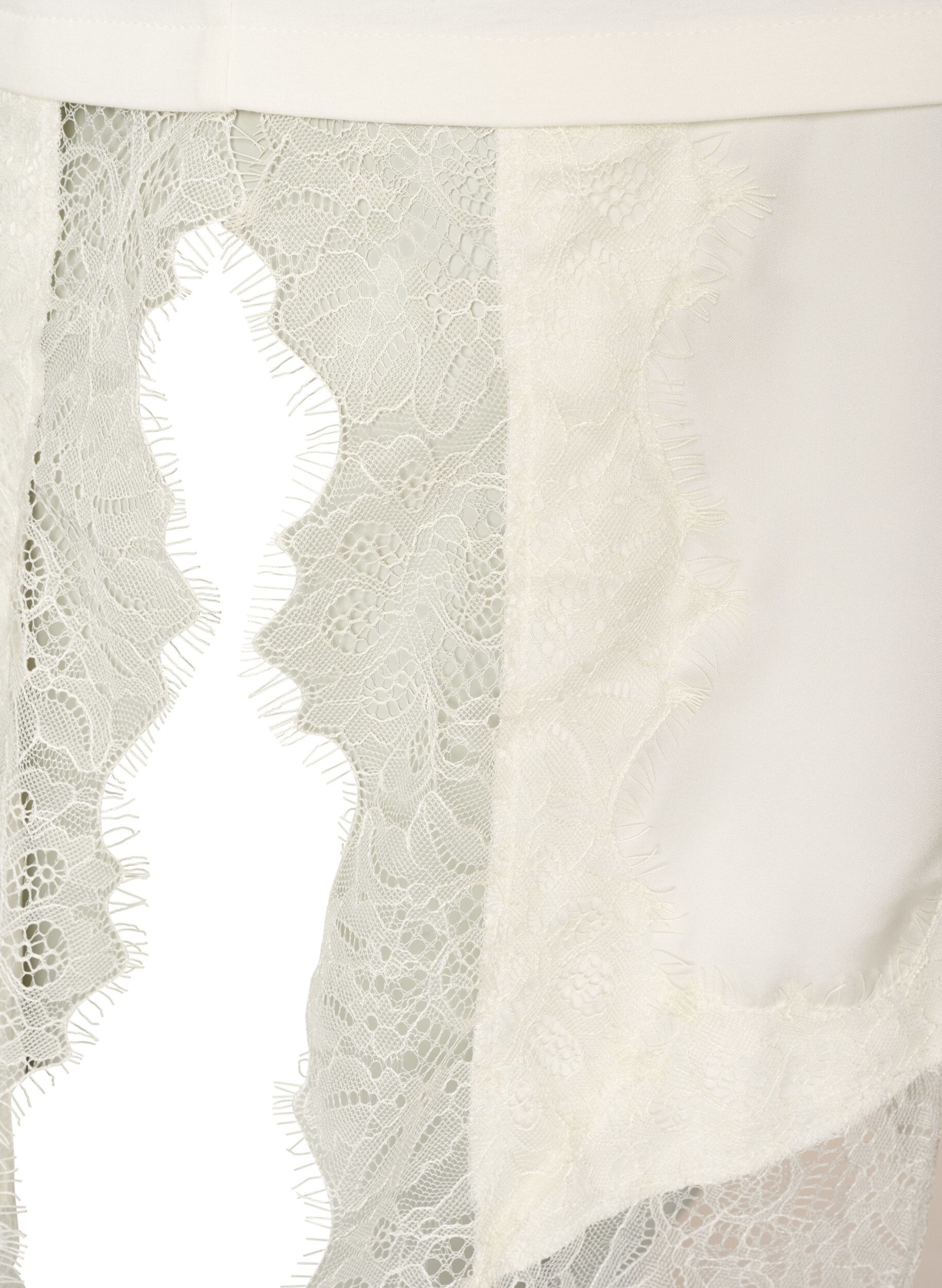 ZizziJersey blouse met gelaagde look en kant, Vanille, Packshot image number 4