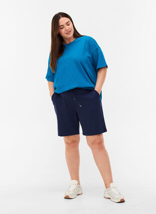 Katoenen t-shirt met korte mouwen, Fjord Blue, Model image number 2