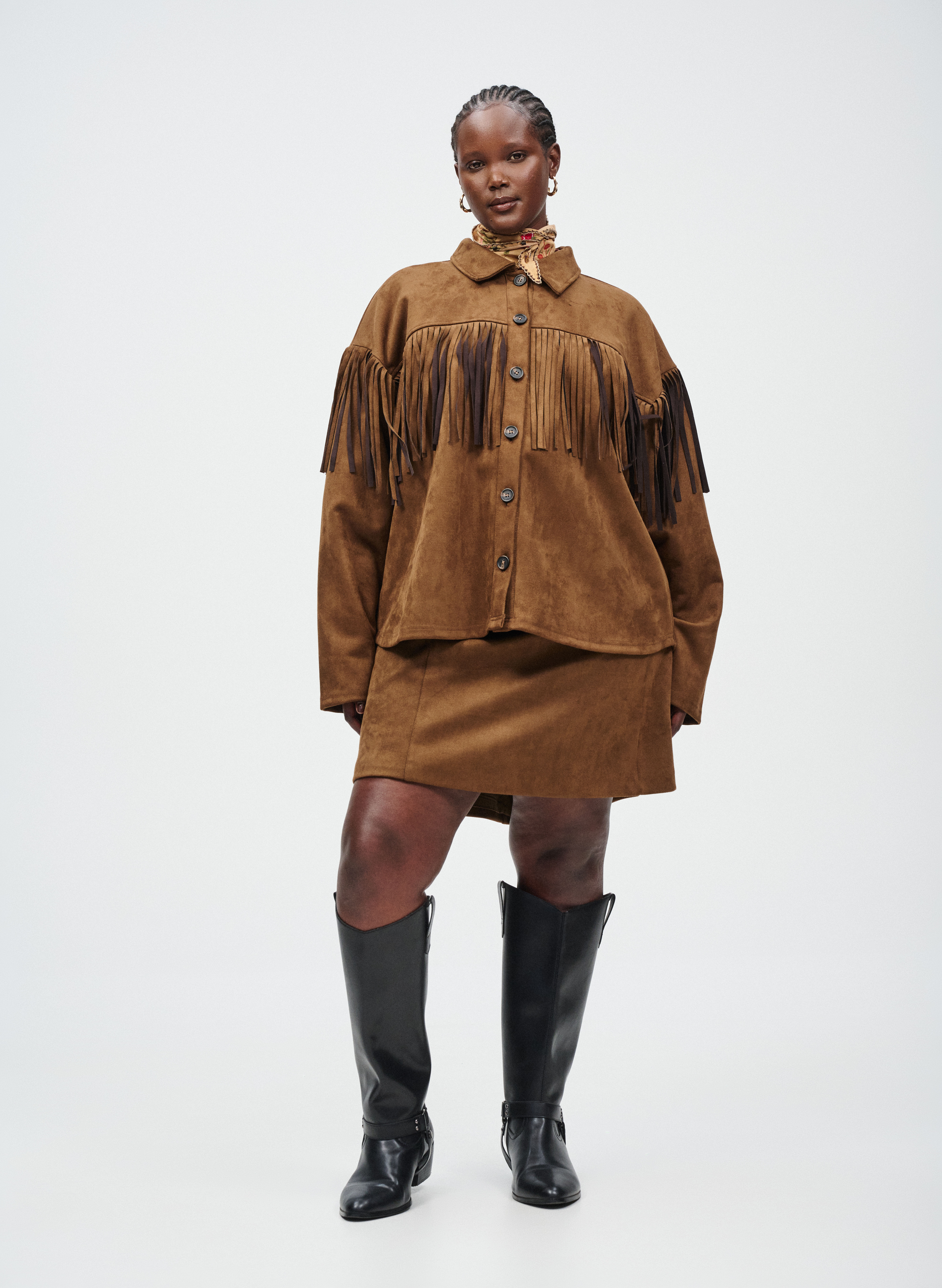 Zizzi Set in imitatiesu&egrave;deleer, , Model