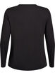 Blouse met lange mouwen in een effen kleur, Zwart, Packshot image number 1