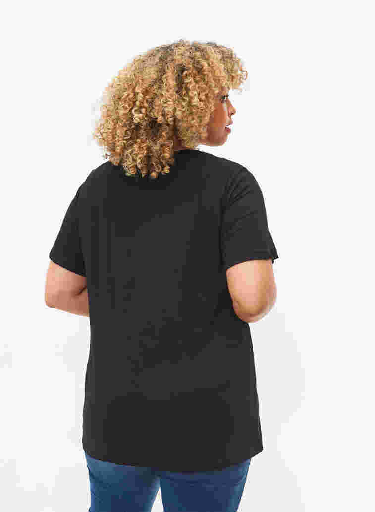 Katoenen t-shirt met tweekleurig bedrukt logo, Black Originality, Model image number 1