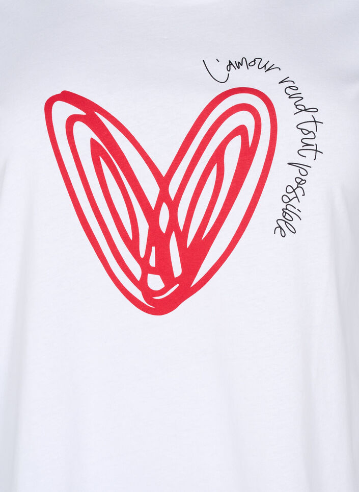 Katoenen T-shirt met motief, Bright W. w. Heart, Packshot image number 2