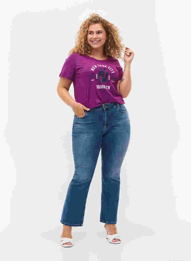 Katoenen t-shirt met print, Grape Juice, Model image number 2