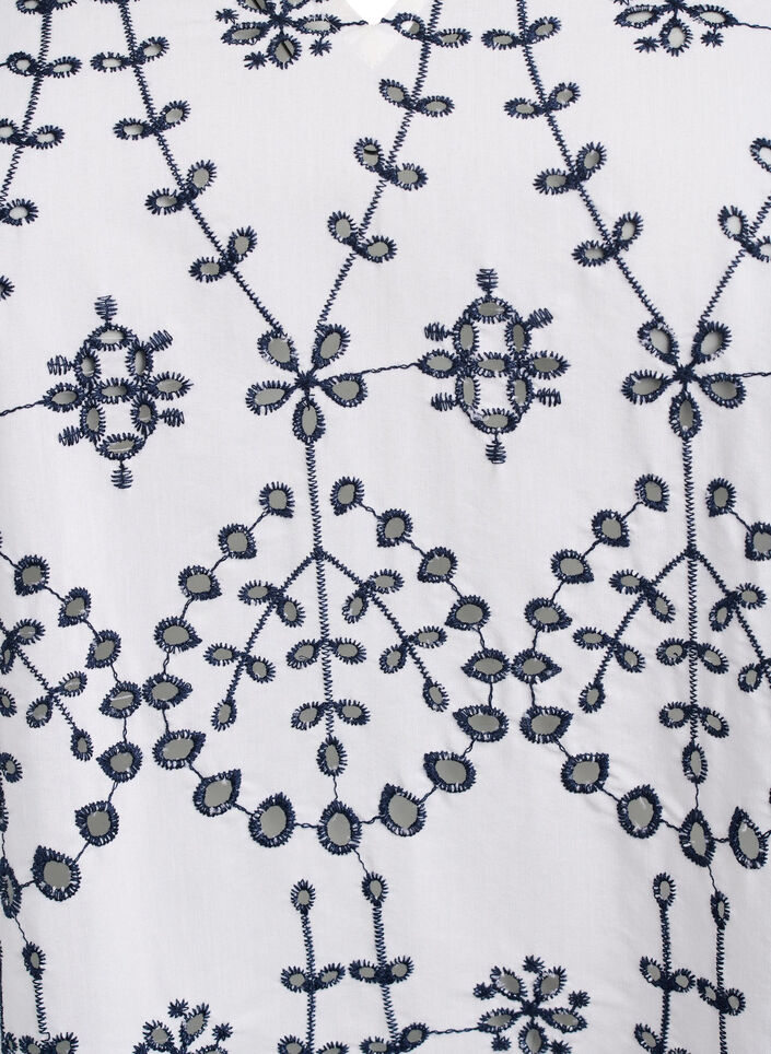 Jurk met contrasterende broderie anglaise, White w. Navy Blazer, Packshot image number 2