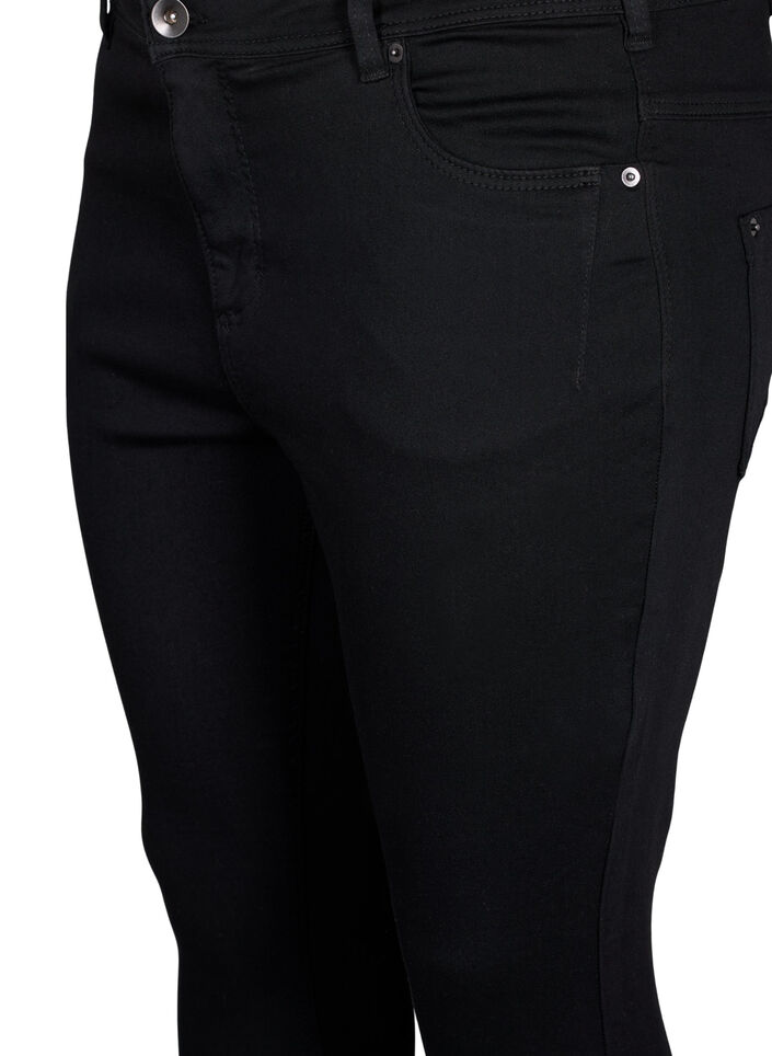 Cropped Amy jeans met rits, Zwart, Packshot image number 2