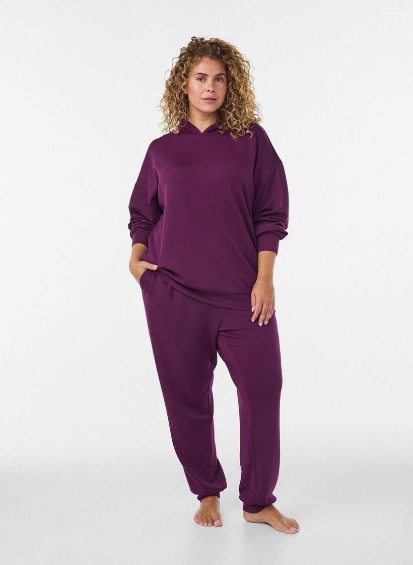 Jersey hoodie, Paars, Model image number 1