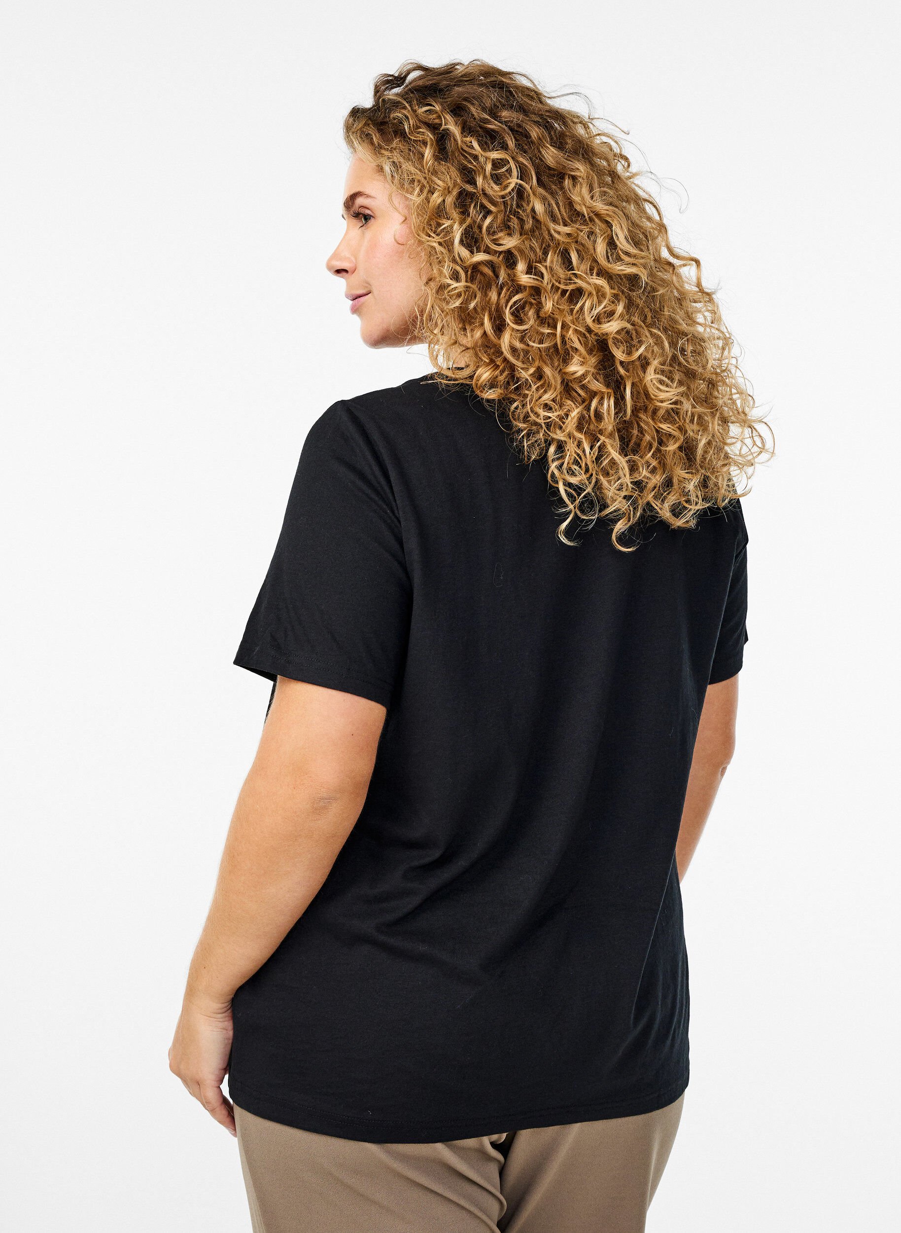 Zizzi FLASH - T-shirt met motief, Zwart, Model image number 2
