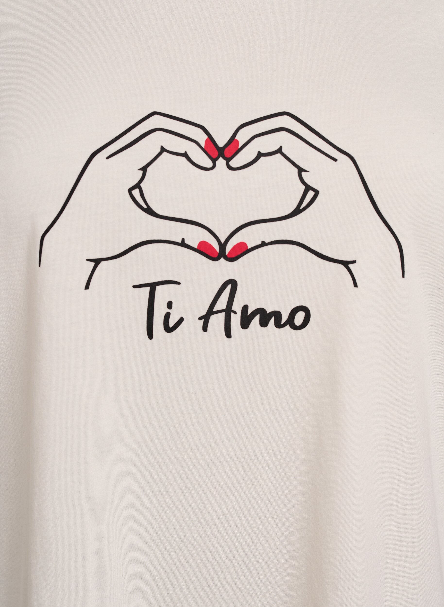Zizzi T-shirt met print, Wit, Packshot image number 2