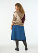 A-lijn denimrok met golvende knoopsluiting, Blauw, Model image number 1