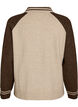 Vest met contrastmouwen en kraag, Beige, Packshot image number 1