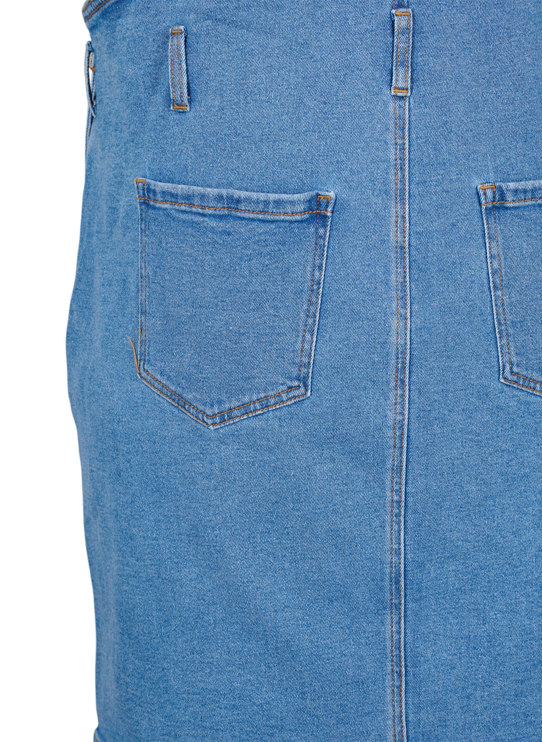Zizzi Denim overall jurk, Blauw, Packshot image number 4