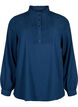 Blouse met ruche kraag en lange mouwen, Dress Blues, Packshot image number 0