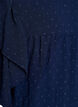 Korte jurk met geruffelde mouwen en gestippelde textuur, Navy Blazer, Packshot image number 3