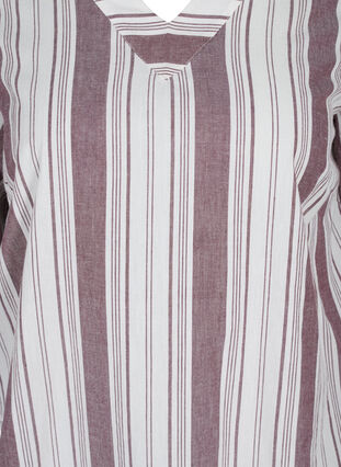 Gestreepte katoenen jurk met korte mouwen, Vineyard Wine Stripe, Packshot image number 2
