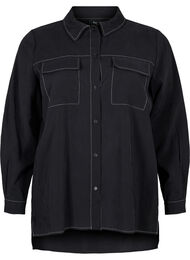 Shirt met contrasterende stiksels, Black