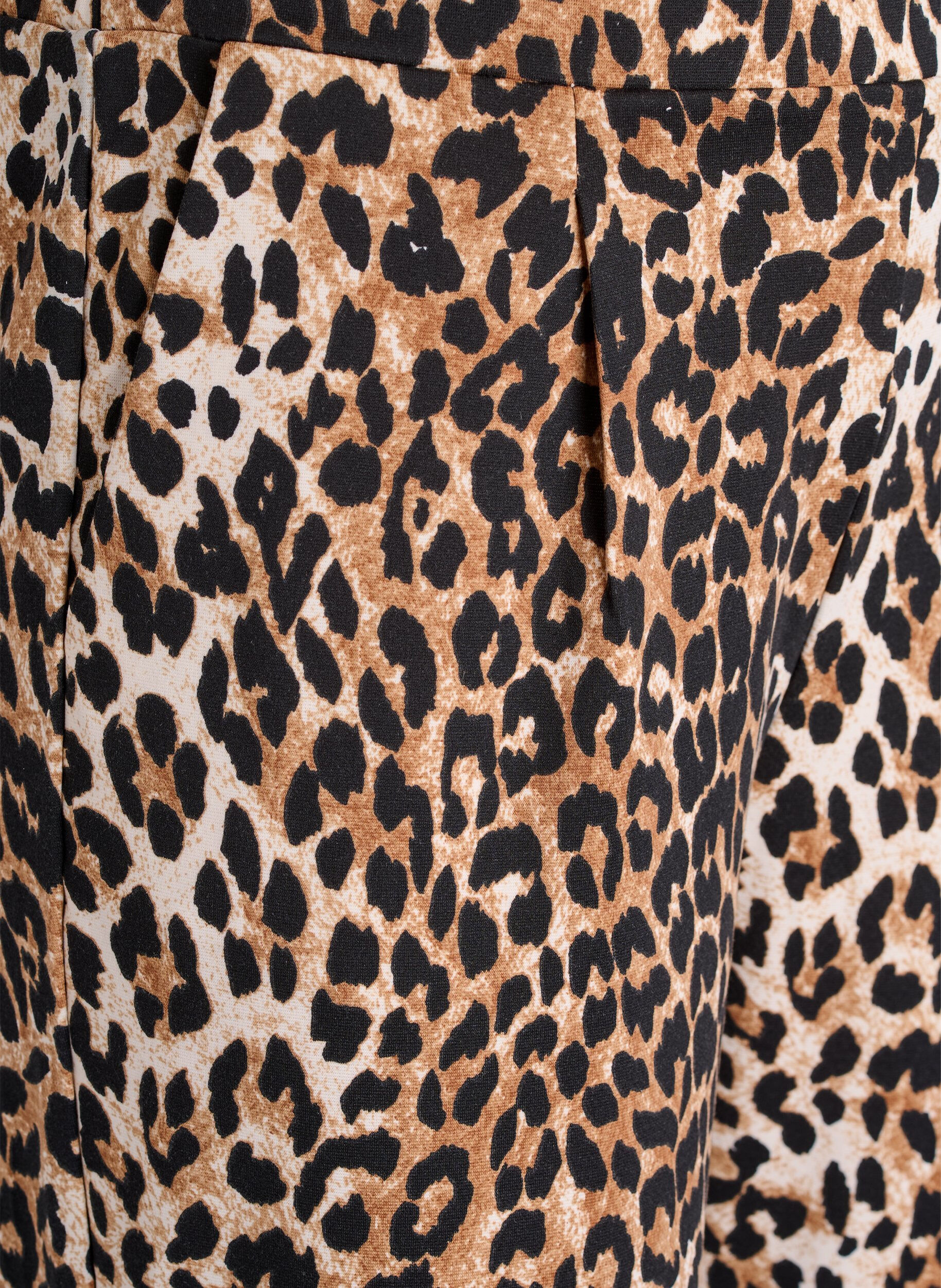 Zizzi Luipaardprint broek met straight-fit, Bruin, Packshot image number 2