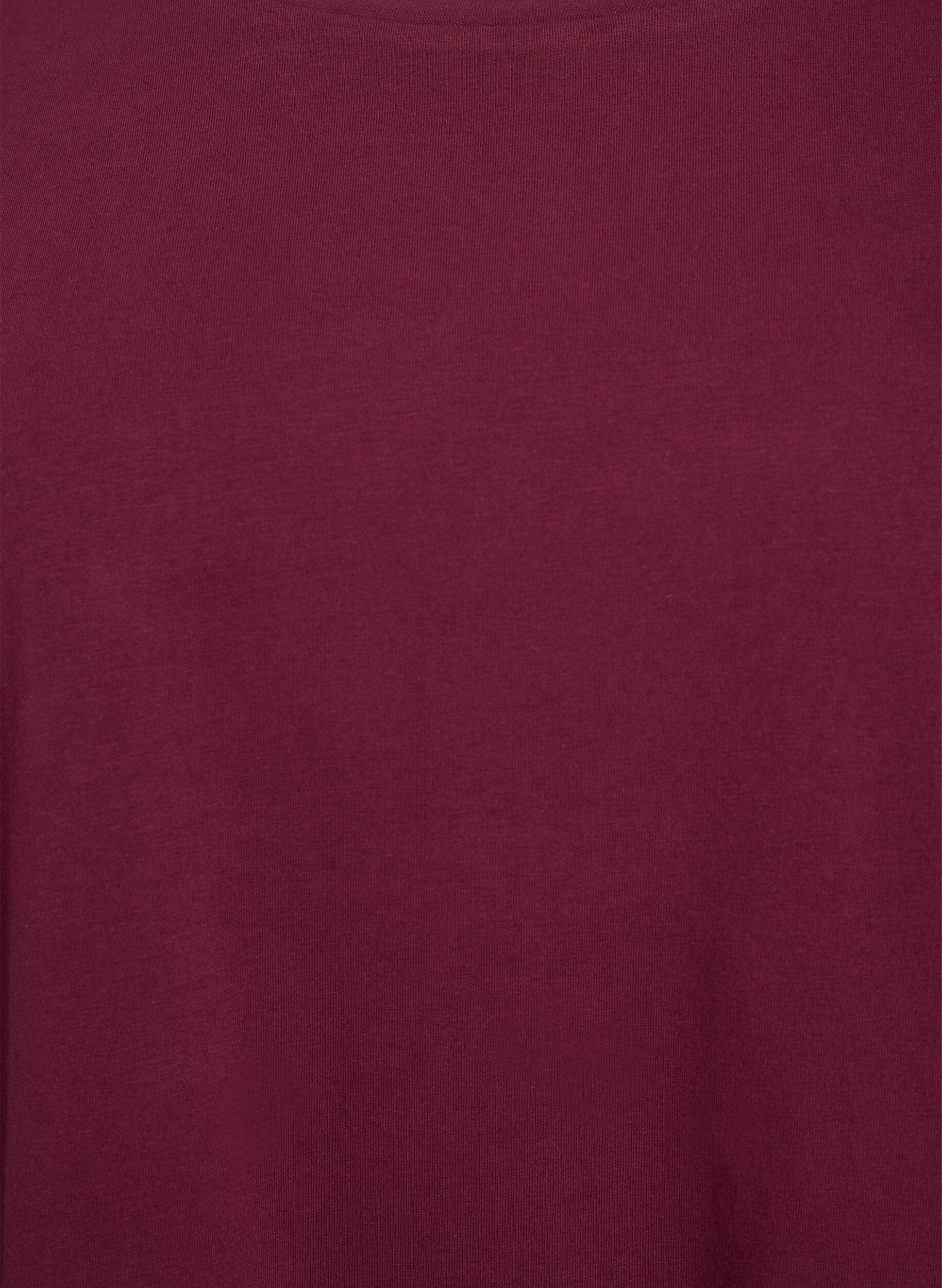 Zizzi Basic jerseyblouse met lange mouwen, Donker Bordeaux, Packshot image number 2