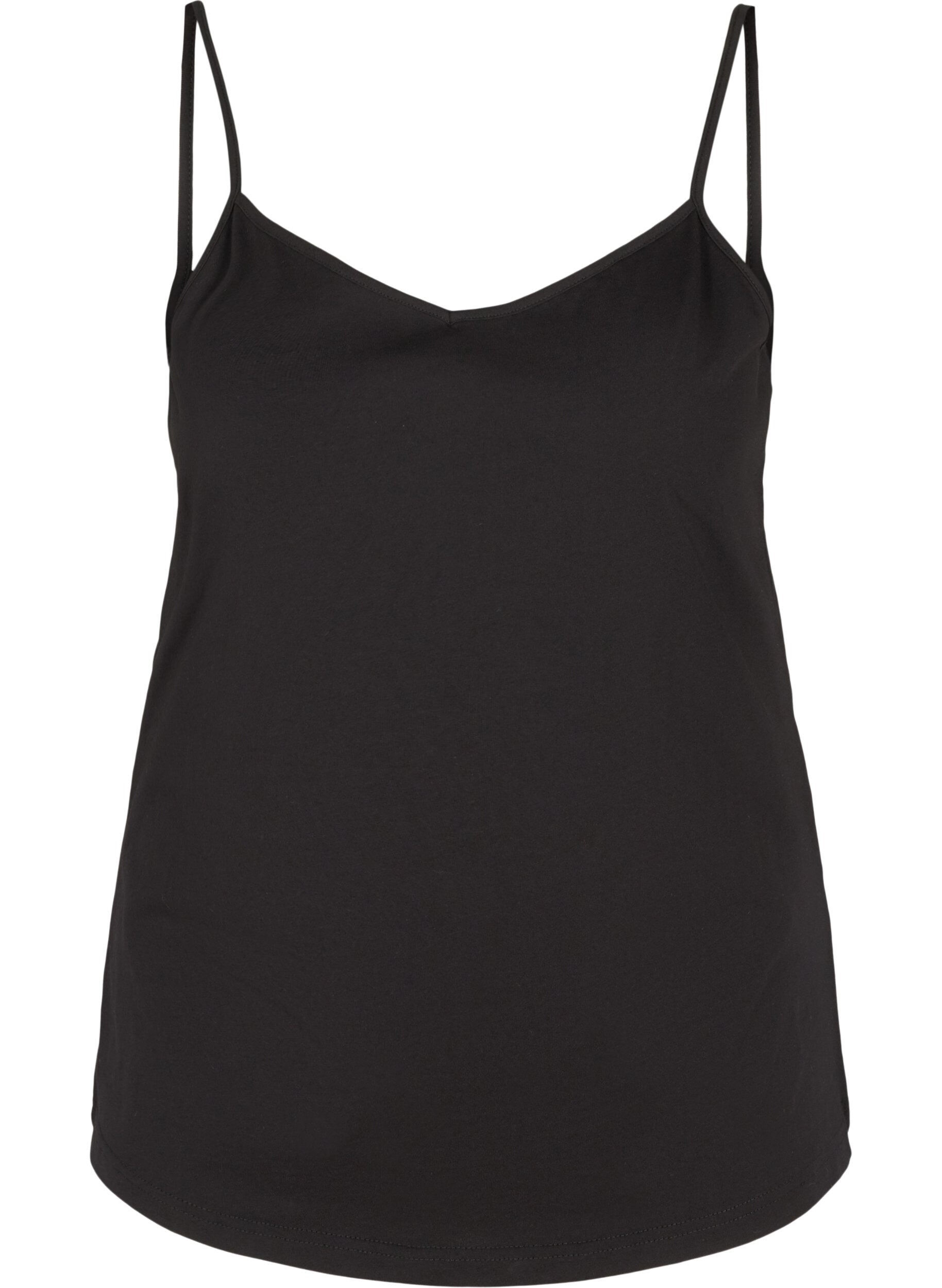 Zizzi Set van 2 basic katoenen tops, Black, Packshot image number 3