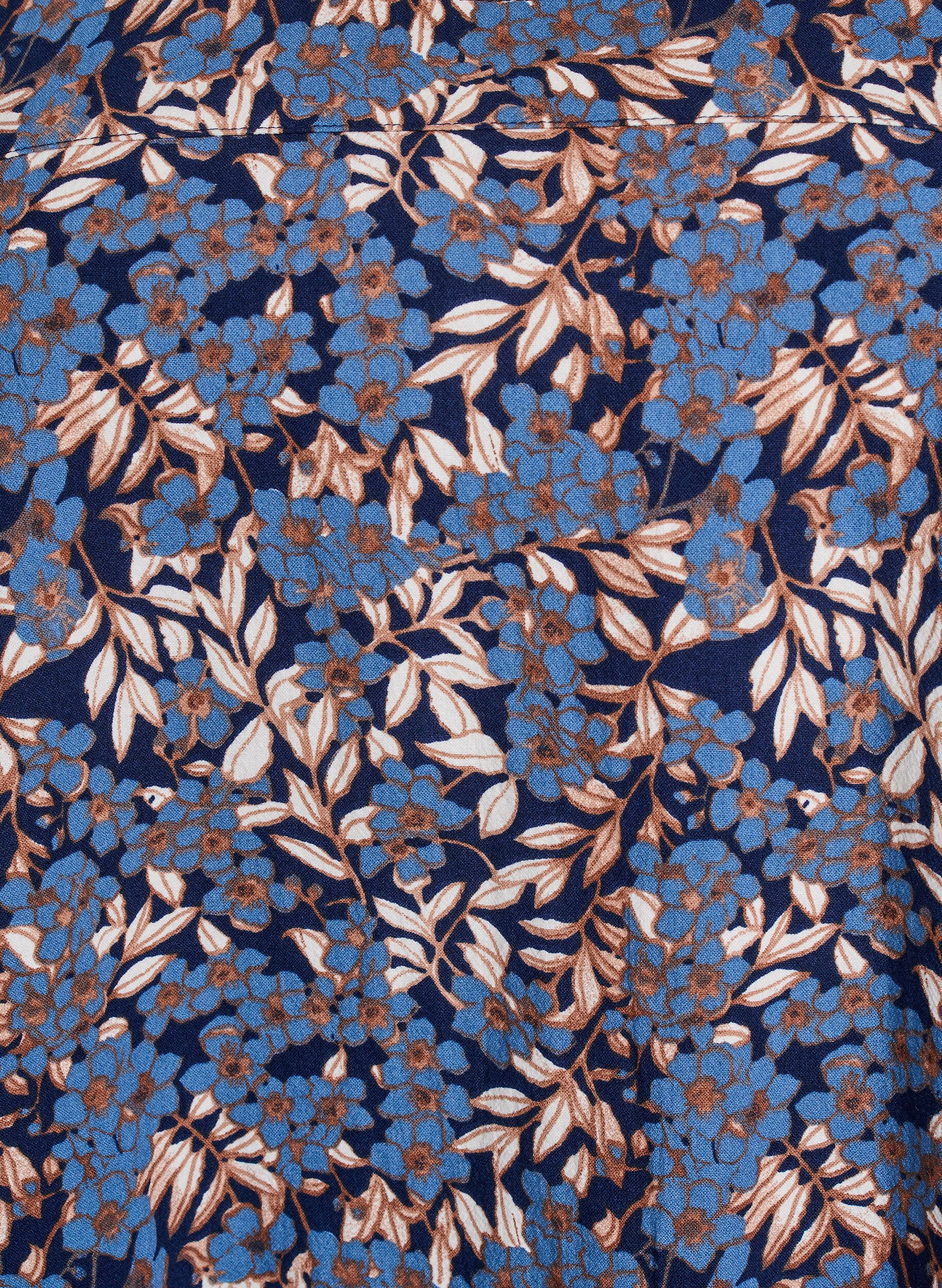 Zizzi Katoenen jurk met korte mouwen en print, Blauw, Packshot image number 2