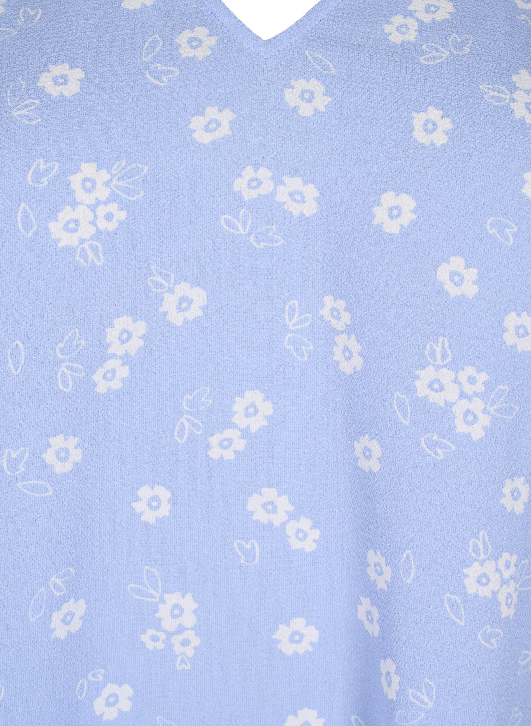 Zizzi Gebloemde top met V-hals, Serenity Flower AOP, Packshot image number 2