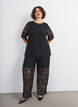 Kanten blouse met decoratieve knopen, Zwart, Model image number 1