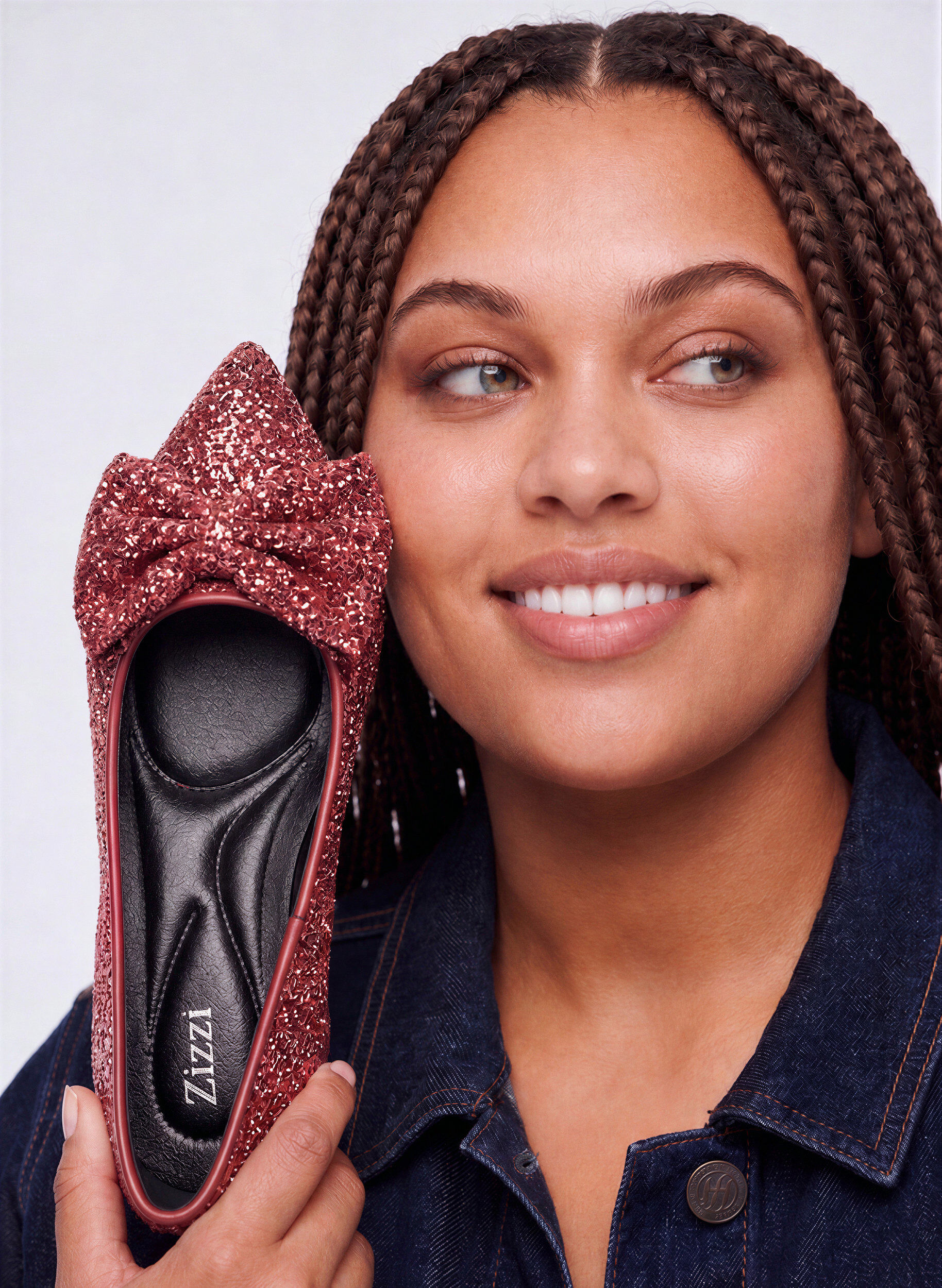 Extra Wide Fit - Glitterschoen met strik