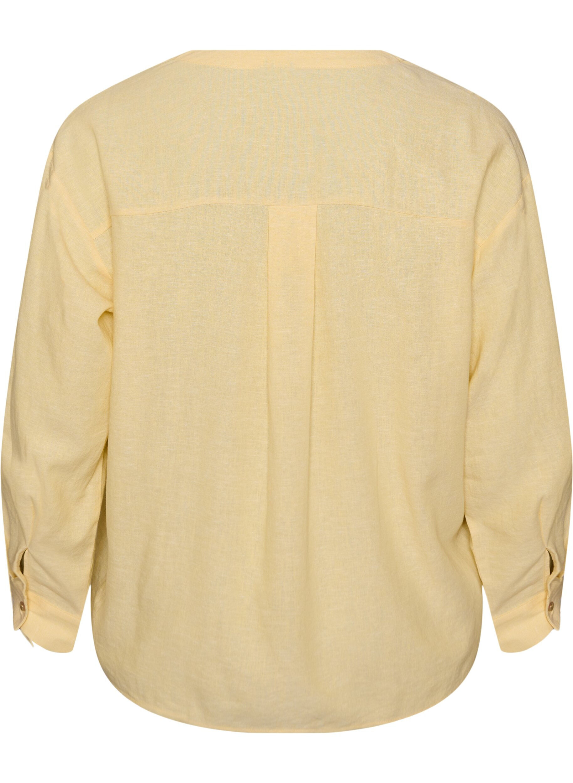 Zizzi Blouse in linnen en viscose met V-hals, 1211, Packshot image number 1