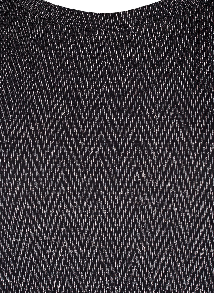 Jurk met zigzagpatroon en glitter, Silver ZigZagShimmer, Packshot image number 2