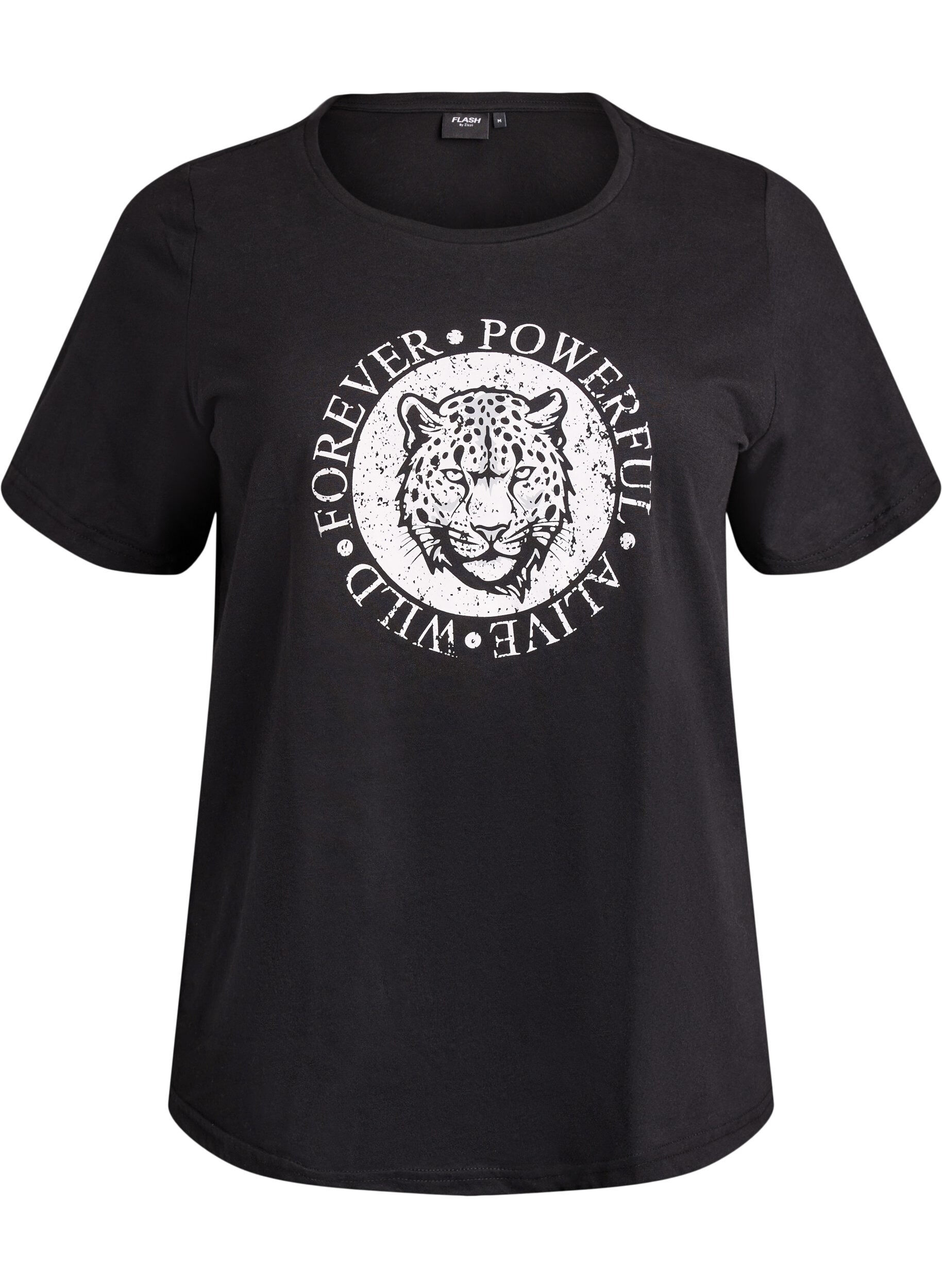 Zizzi T-shirt met print, Zwart, Packshot image number 0