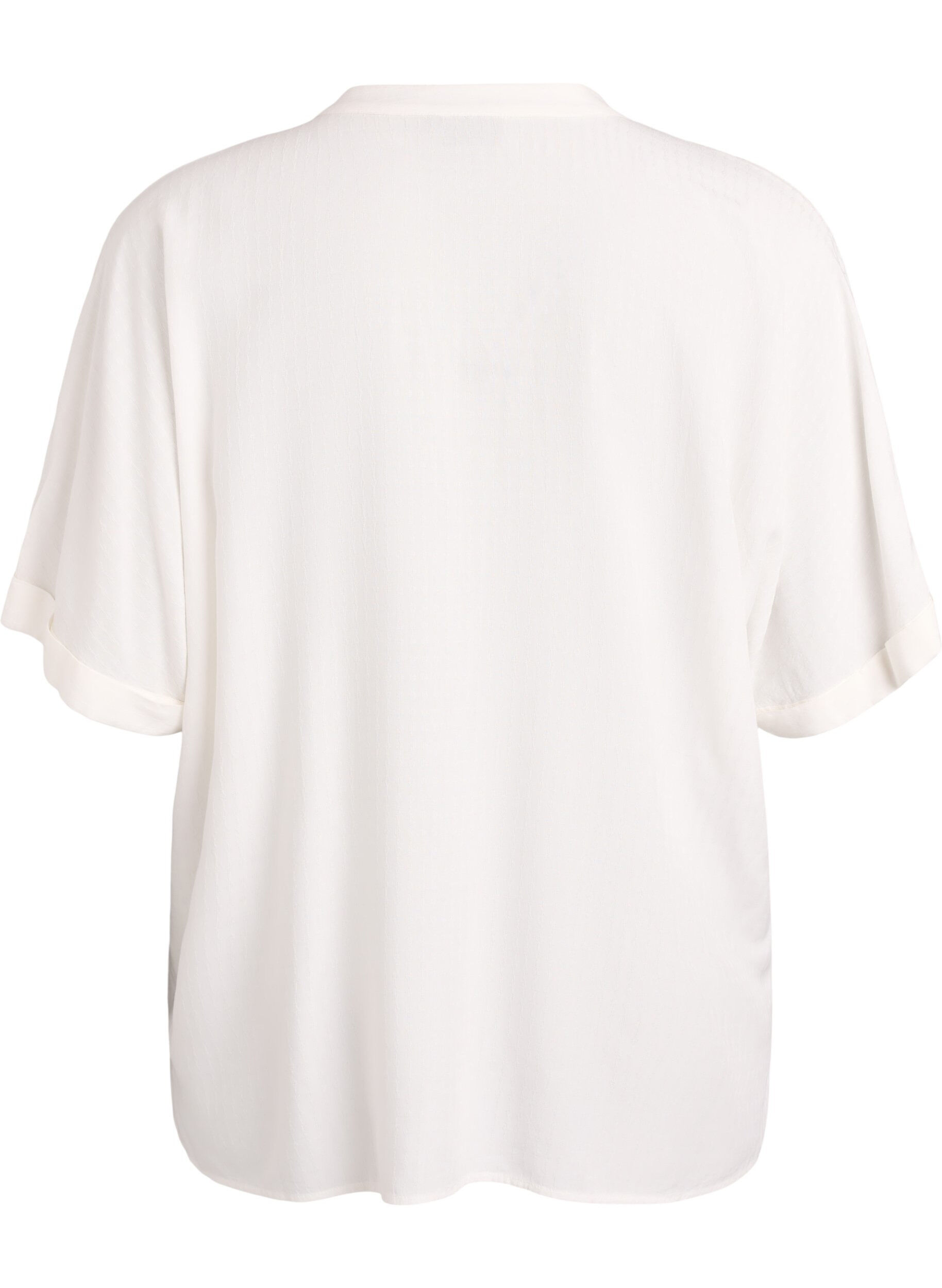 ZizziViscose blouse met korte mouwen en rimpeldetail, Vanille, Packshot image number 1