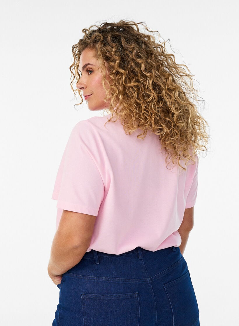 Polo met korte mouwen, Roze, Model image number 2