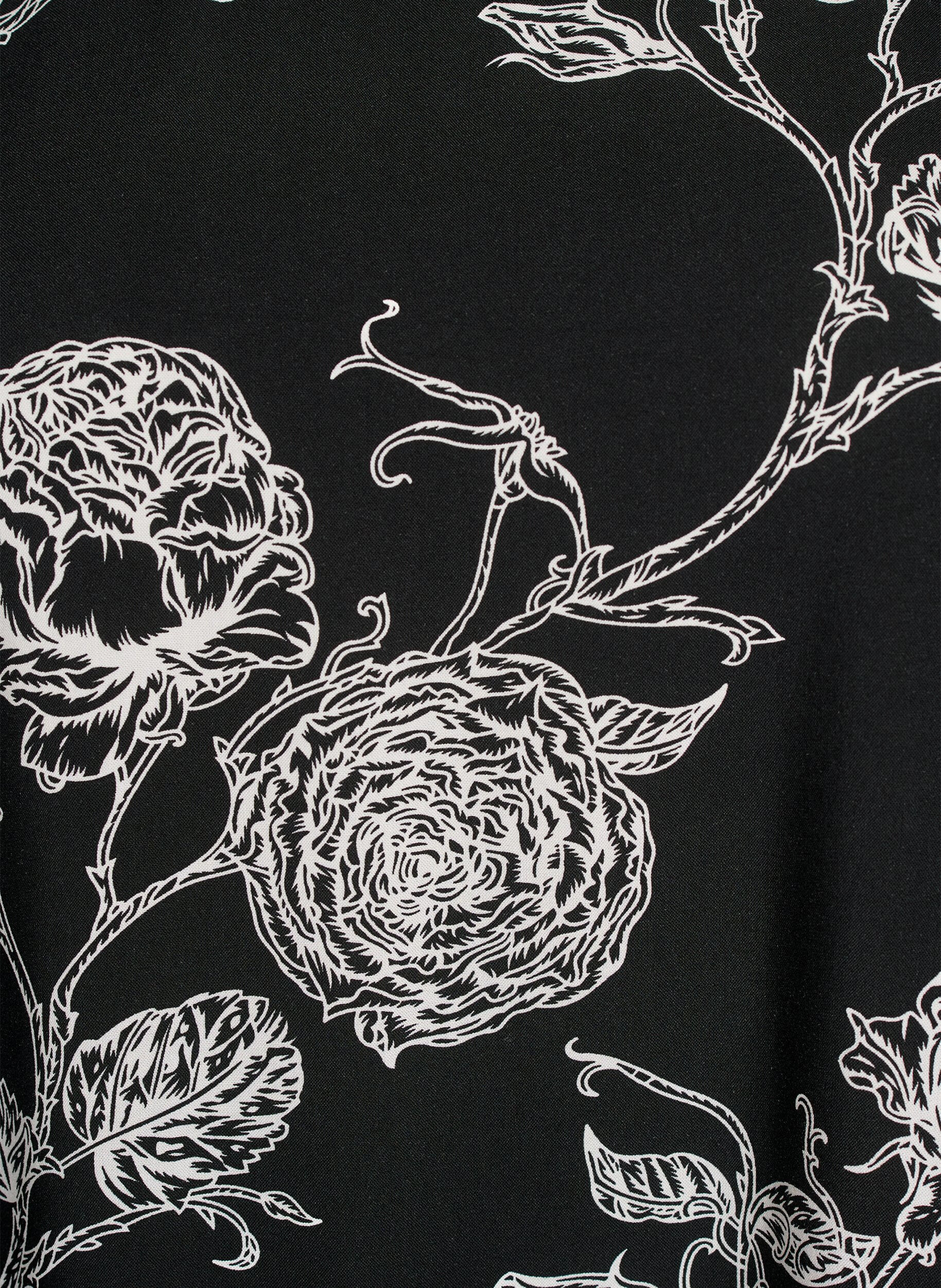 Zizzi Viscose jurk met snijlijn, Zwart, Packshot image number 2