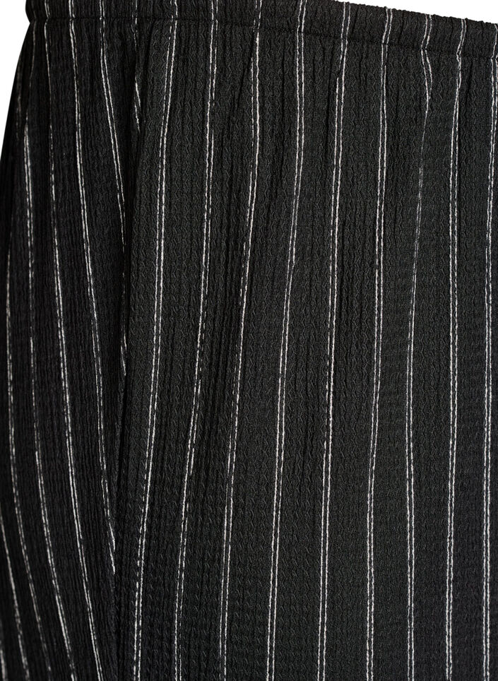 Broek met wijde pijpen in een licht gestructureerde stof, Zwart, Packshot image number 2