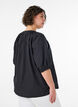 Overhemdblouse met knoopsluiting en strikceintuur, Zwart, Model image number 2